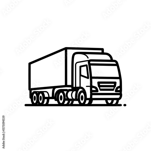 Simple line art of a delivery truck for transportation logistics