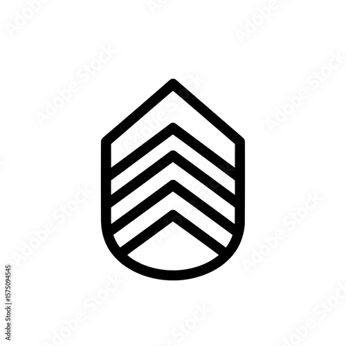 Stylized leaf emblem with layered stripes for branding or decoration