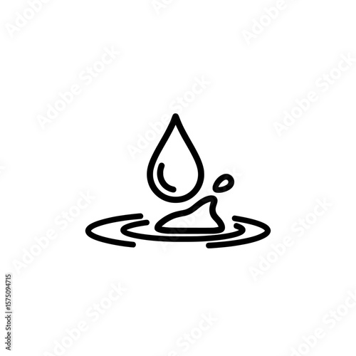 Water drop splashing into water ripple effect for various applications
