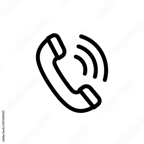 Telephone receiver with sound waves indicating a call
