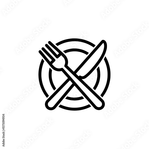 Fork and knife crossed on a plate symbolizing dining experience