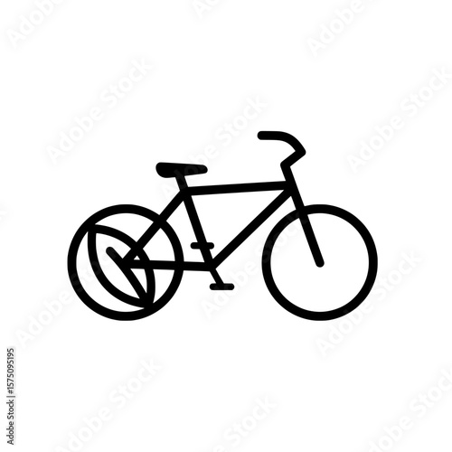 Minimal outline bicycle with abstract wheel design for modern applications