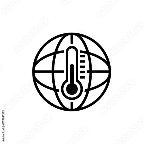 Global temperature concept with thermometer and earth symbol