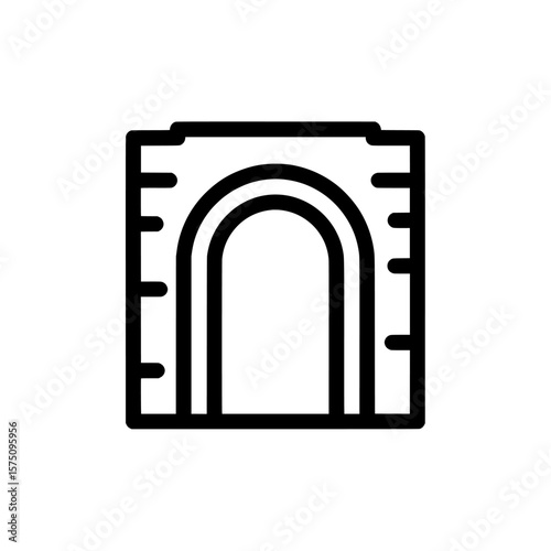 Minimal arch-shaped structure with geometric details