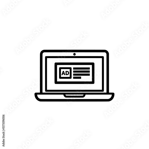 Laptop displaying advertisement interface for digital marketing strategies