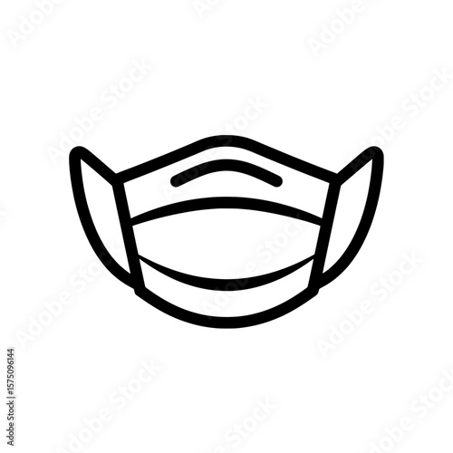 Simple face mask icon for health and safety in various settings