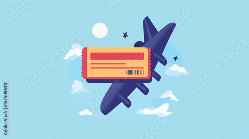 Modern Plane Ticket Flat Vector Icon Design for Travel Agencies