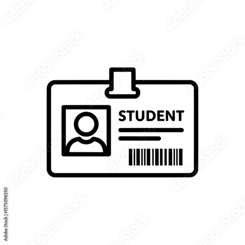 Student ID card minimal outline design for educational purposes