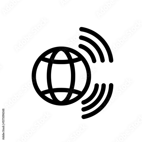 Global connectivity symbol with wireless signals and earth representation