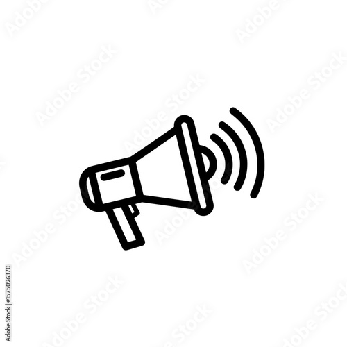 Megaphone icon with sound waves for announcements or alerts