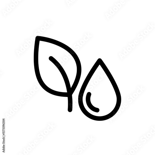Leaf and droplet symbol representing nature and sustainability concepts