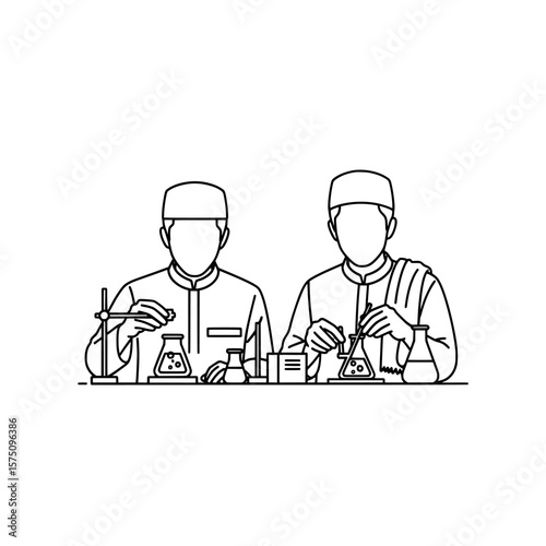 Scientists conducting experiments in a laboratory setting with laboratory equipment