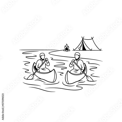 Kayaking adventure with campsite by the water