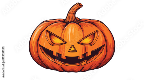 Spooky Pumpkin Mask Halloween Vector on White Background