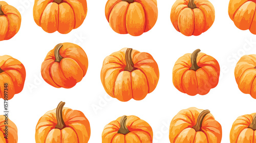 Seamless Pumpkin Pattern on White Background for Fall Decor