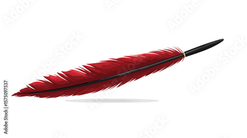 Vintage Quill Pen Flat Vector Design for Creative Projects