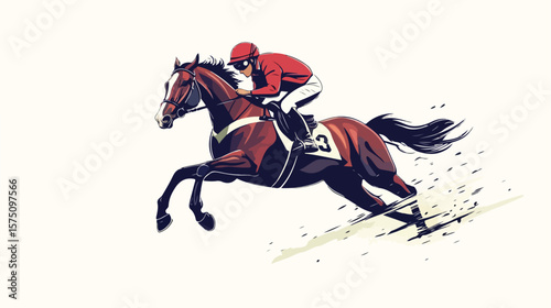 Dynamic Racing Horse and Jockey Logo Design Vector Illustration