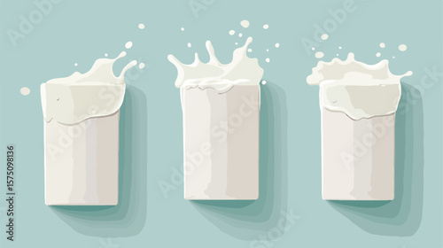 Realistic Milk Boxes Isolated Vector Illustration
