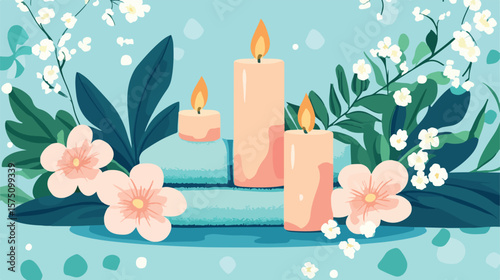 Luxury Relaxation with Towel and Aromatherapy Candle