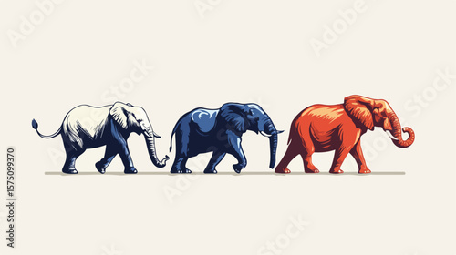 Republican Political Party Animal Vector Illustration