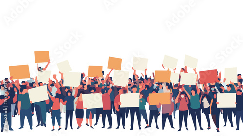 Protesters Gather in Riot Demonstration with Empty Placard