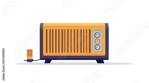 Modern Room Heater Flat Vector Design on White Background