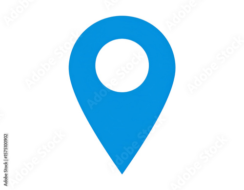 Blue location pin icon flat design