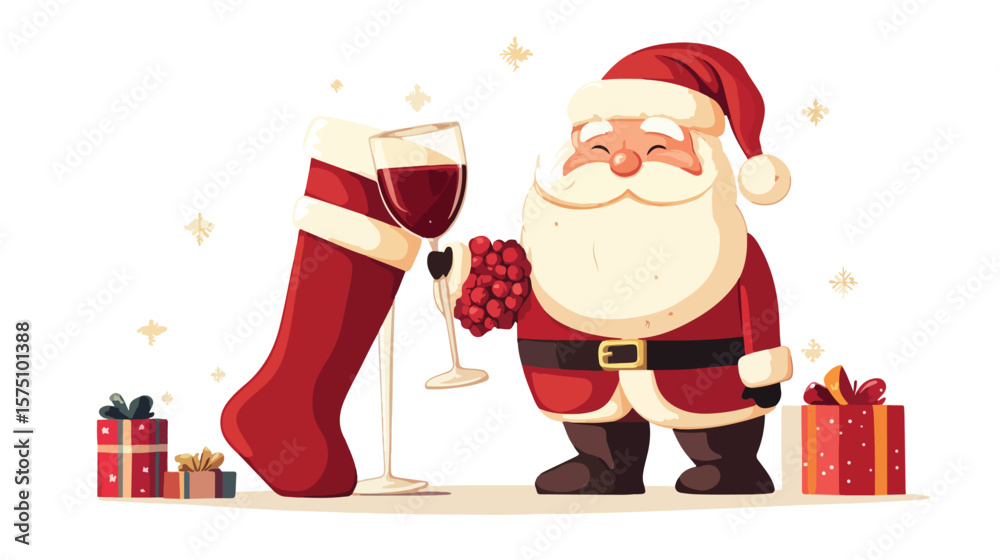 Obraz premium Festive Christmas Decor with Santa Claus and Socks Ornament