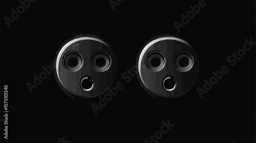 Modern Socket Clip Art Design Isolated on Black Background
