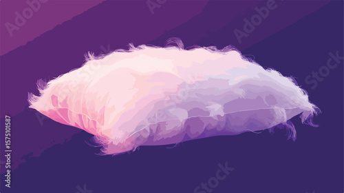 Luxurious Softness and Comfort in Fluffy Pillow - Stock Photo