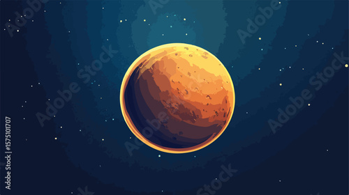 Mars Planet Solar System Vector Illustration
