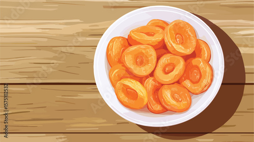 Nutritious Dried Apricots in White Bowl - Top View