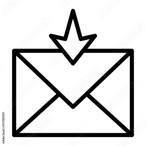 Incoming Mailvector line icon design