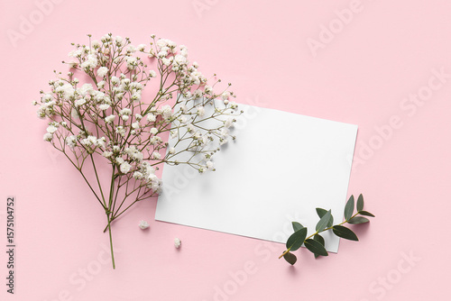 Blank white card with delic...
