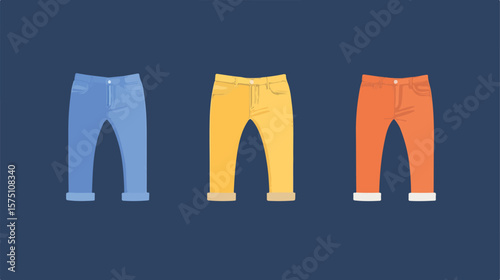 Jeans Flat Vector Icon Design for Trousers Symbol