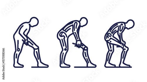 Joint Pain and Arthritis Line Icon Design for Medical Concepts