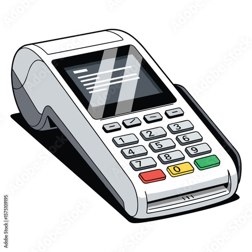 Modern Payment Terminal Illustration for Retail and Financial Advertisements Design