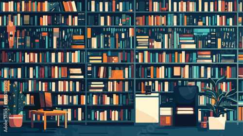Modern Library with Extensive Collection of Books