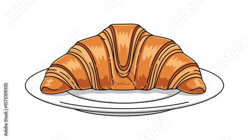 Hand-Drawn Croissant Illustration for Cafe Branding and Pastry Menus Design