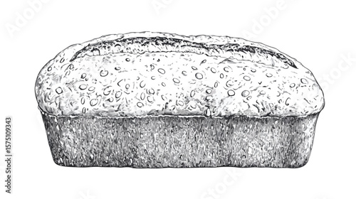 Fresh Large Loaf of Bread on White Background