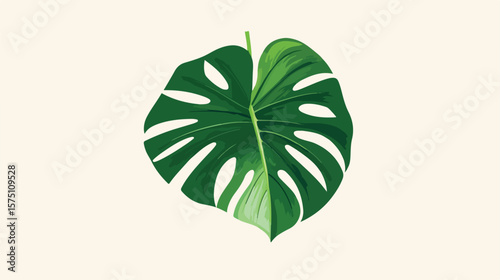 Green Leaf Icon Isolated on White Background for Nature Designs