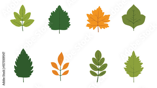 Green Leaf Icon Isolated on White Background for Nature Design