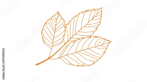 Minimalist Leaf Line Art Icon on White Background