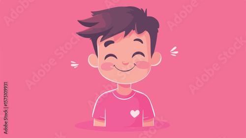 Playful Boy with Winking Kiss Face Emoji on Trendy Icon, Cute Flirty Expression for Designs