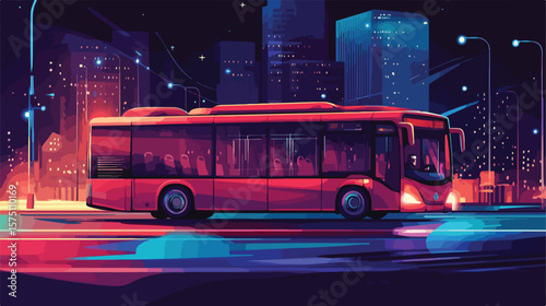 Modern Vector Illustration of Bus Transportation Network, Ideal for Infographics and Designs