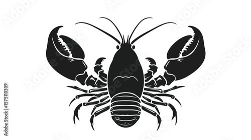 Lobster Black and White Flat Vector Icon Design