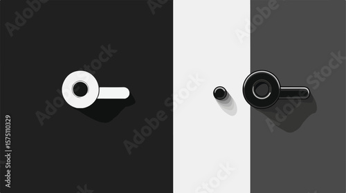 Black and White Flat Vector Lock Screw Icon for Professional Use