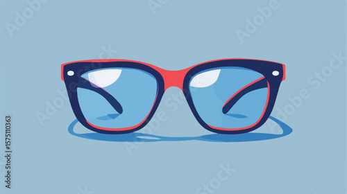 Modern Eyeglasses Perspective View Illustration for Optometry Concept