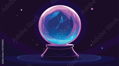 Enchanting Crystal Ball Vector Icon Design for Mystical Concepts