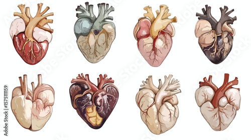 Isolated Human Heart Illustration on White Background